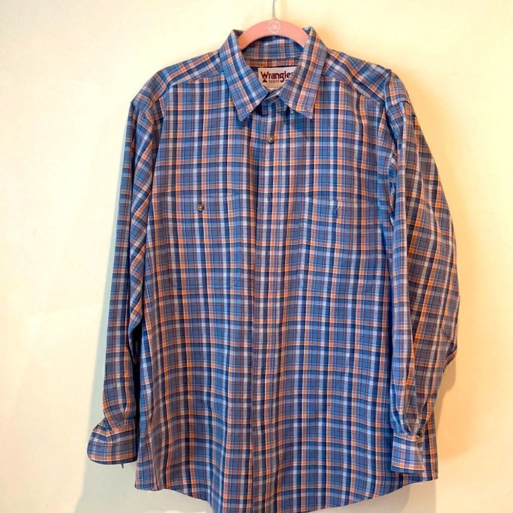 Wrangler rugged button down long sleeve men’s shirt size extra large